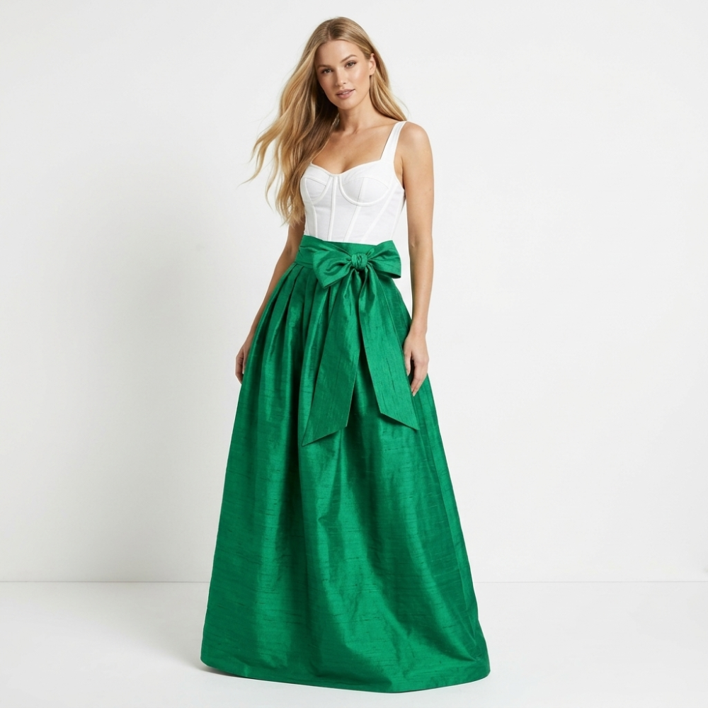 Silk Dupioni Ballskirt "Belle Too" with Sash Bow - Any Size, Any Length