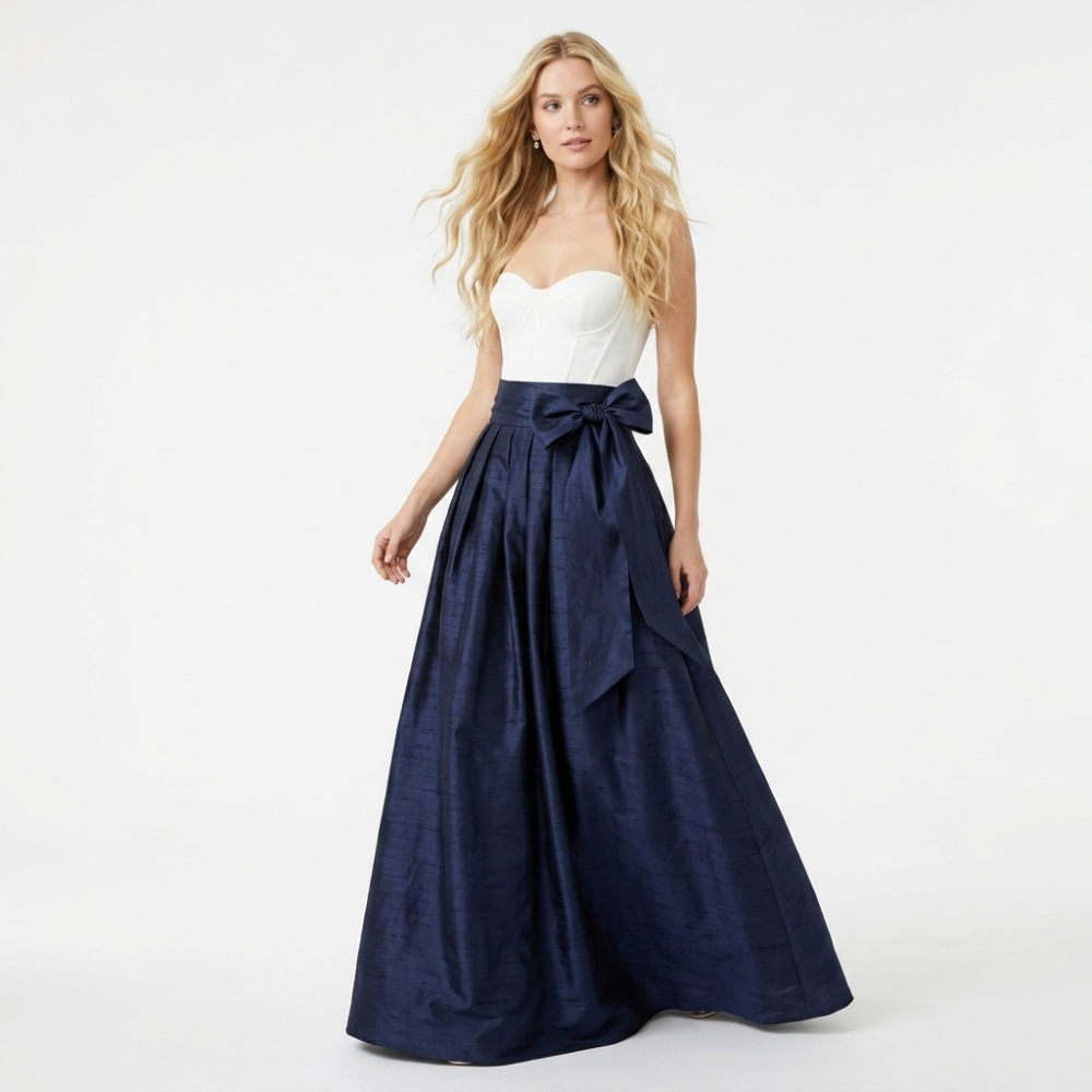 Silk Dupioni Ballskirt "Belle Too" with Sash Bow - Any Size, Any Length