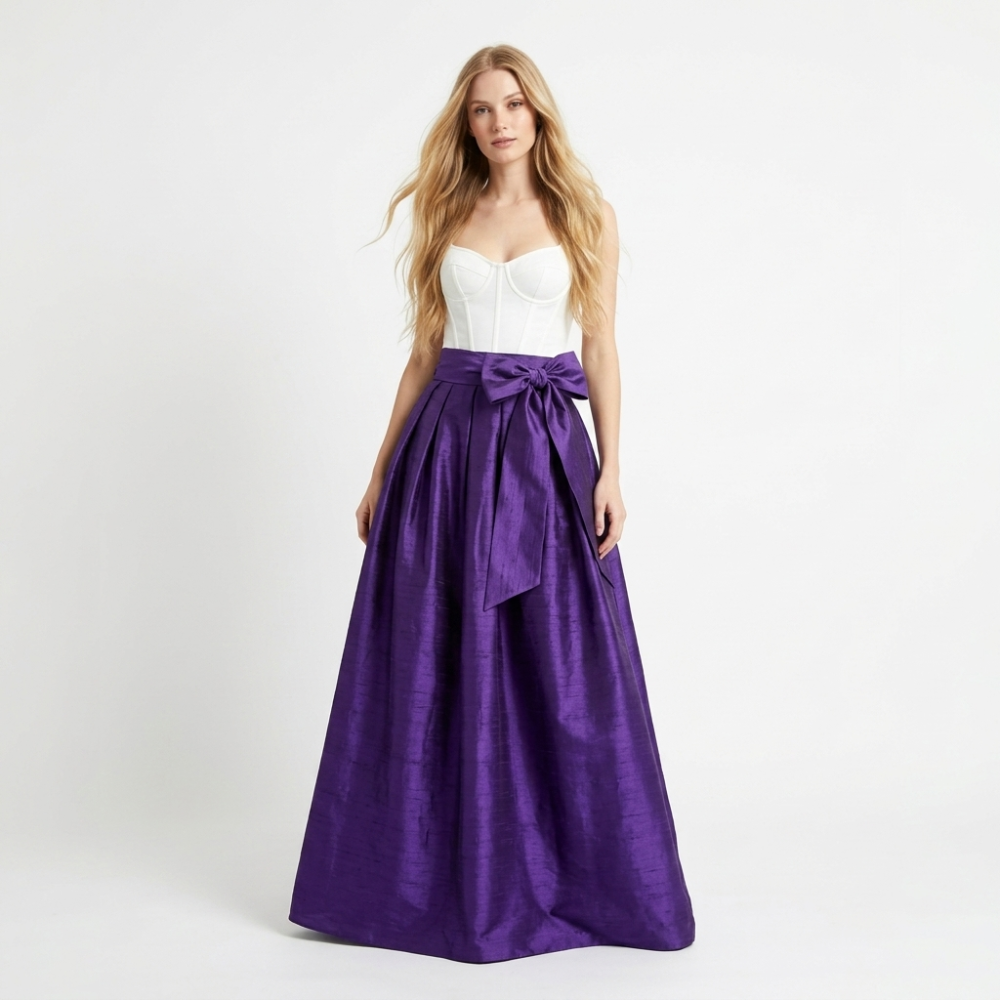Silk Dupioni Ballskirt "Belle Too" with Sash Bow - Any Size, Any Length