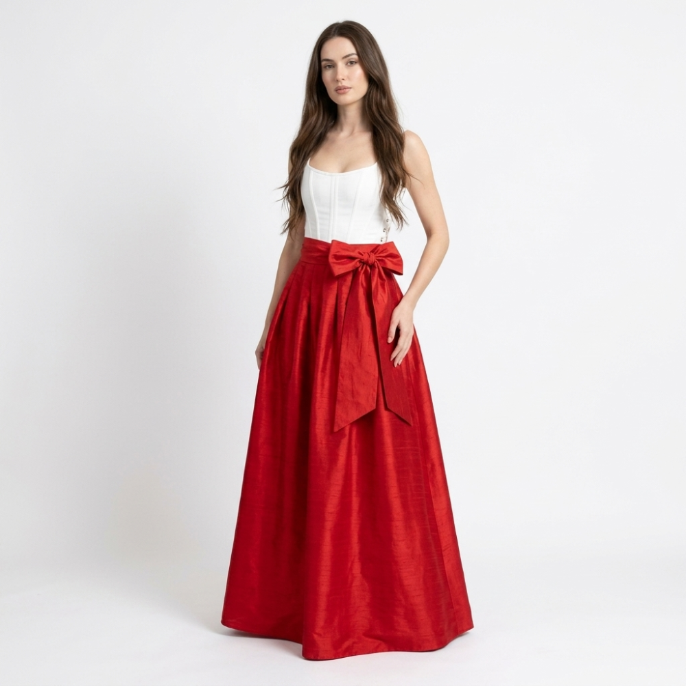 Silk Dupioni Ballskirt "Belle Too" with Sash Bow - Any Size, Any Length