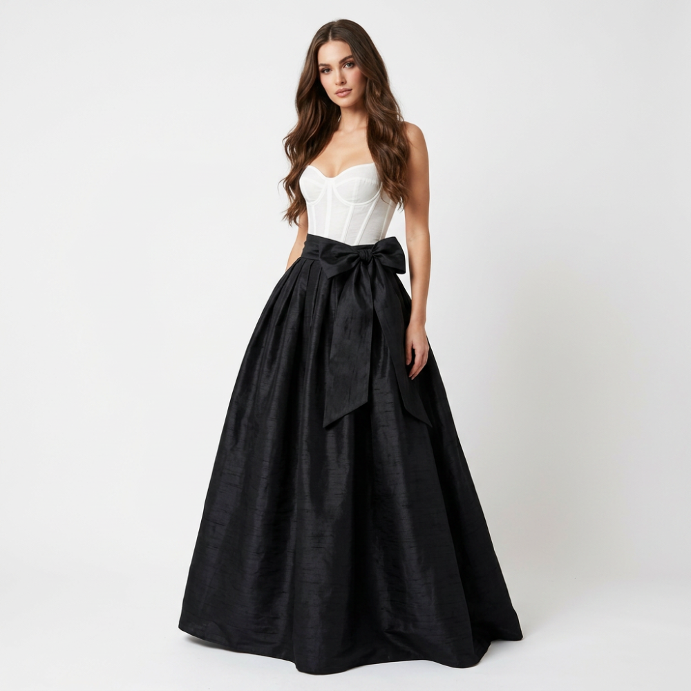 Silk Dupioni Ballskirt "Belle Too" with Sash Bow - Any Size, Any Length