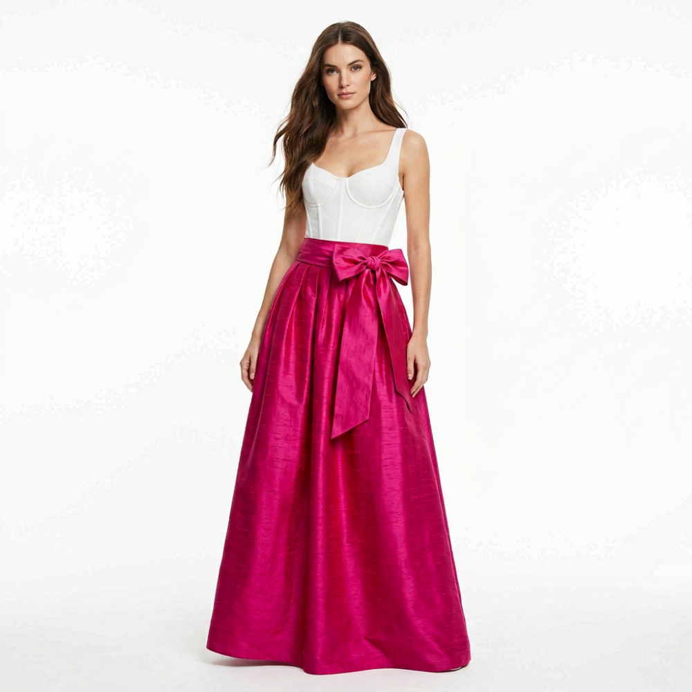 Silk Dupioni Ballskirt "Belle Too" with Sash Bow - Any Size, Any Length
