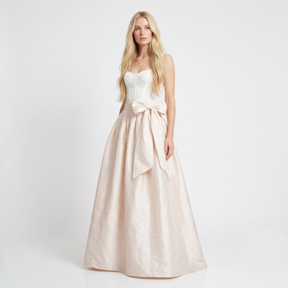 Silk Dupioni Ballskirt "Belle Too" with Sash Bow - Any Size, Any Length