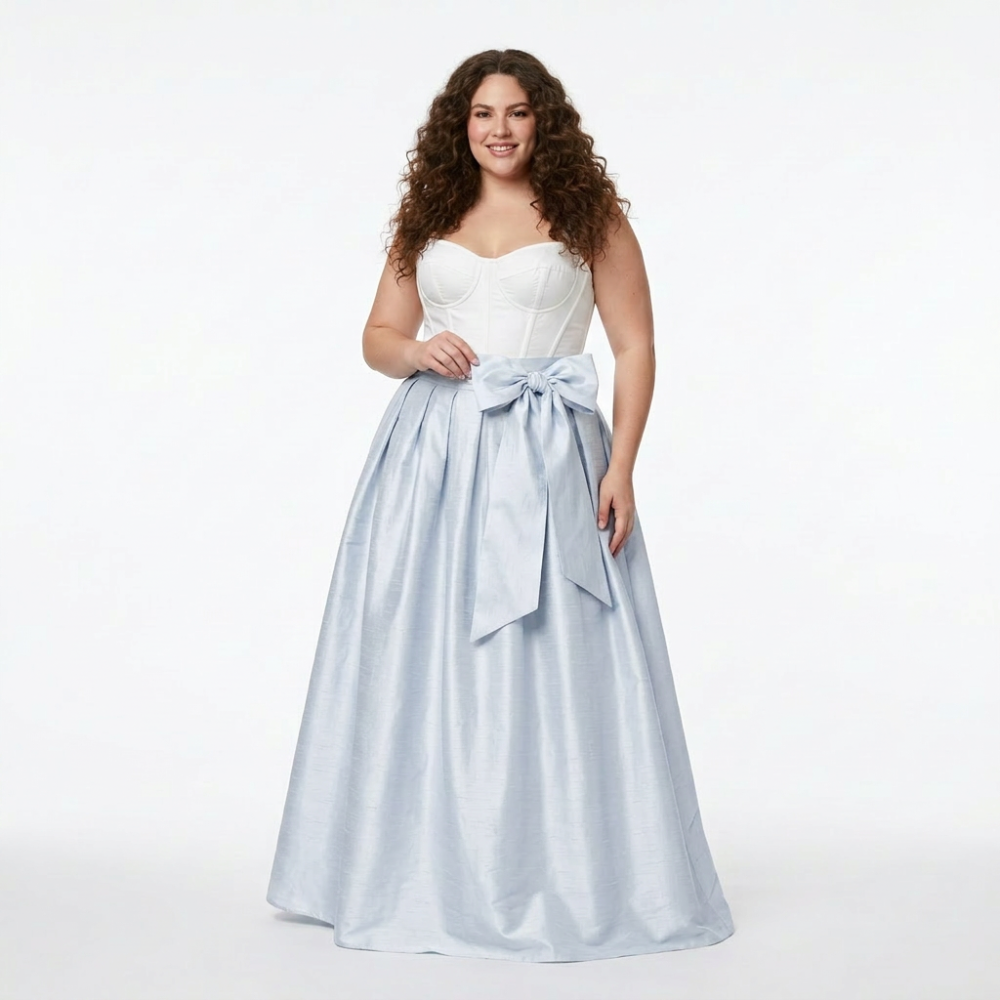 Silk Dupioni Ballskirt "Belle Too" with Sash Bow - Any Size, Any Length