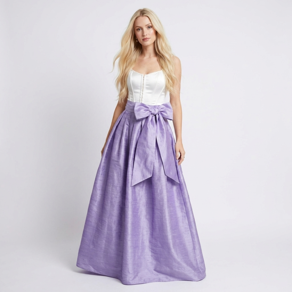 Silk Dupioni Ballskirt "Belle Too" with Sash Bow - Any Size, Any Length
