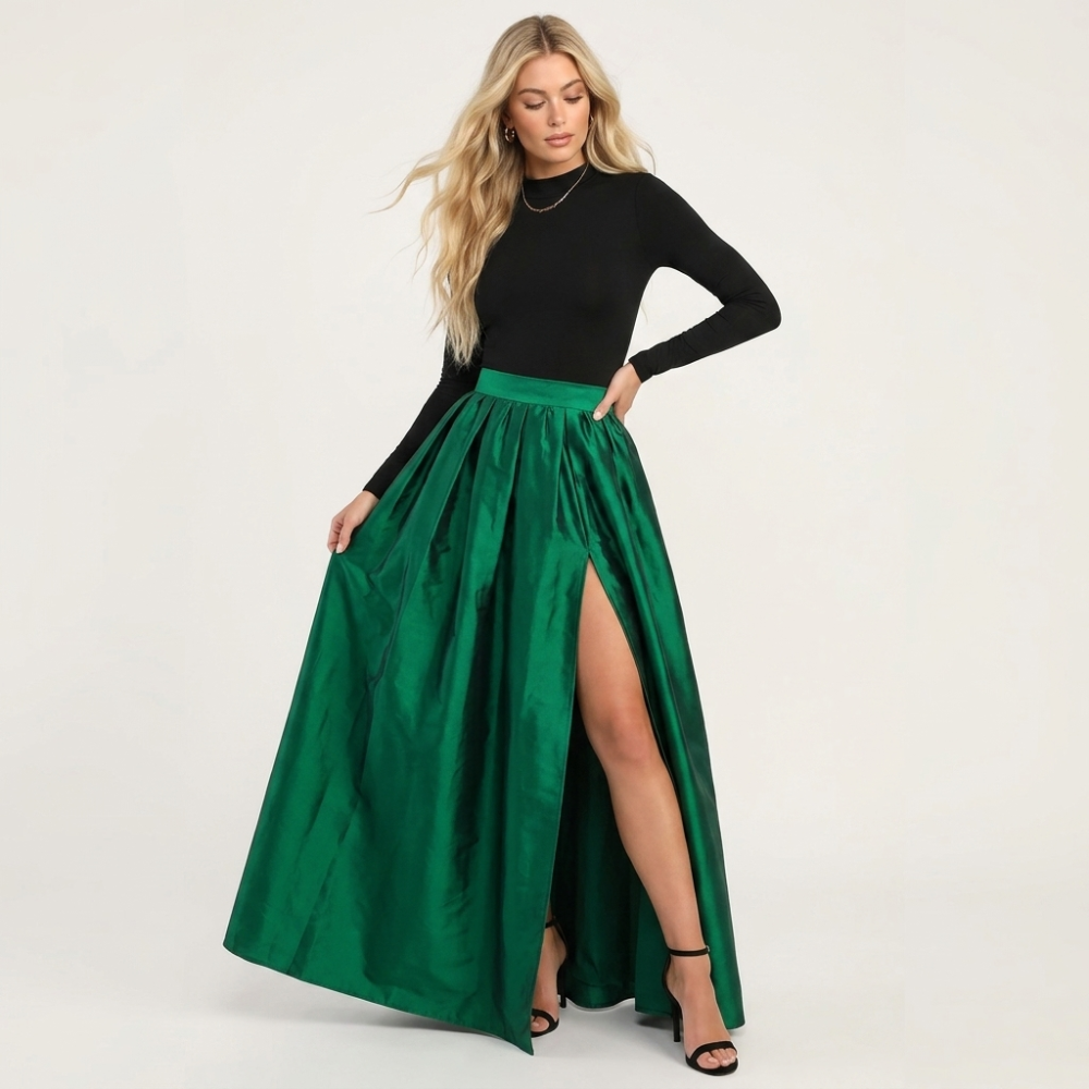 Satin Taffeta Ballskirt "Willow" - Custom Handmade Any Size, Any Length
